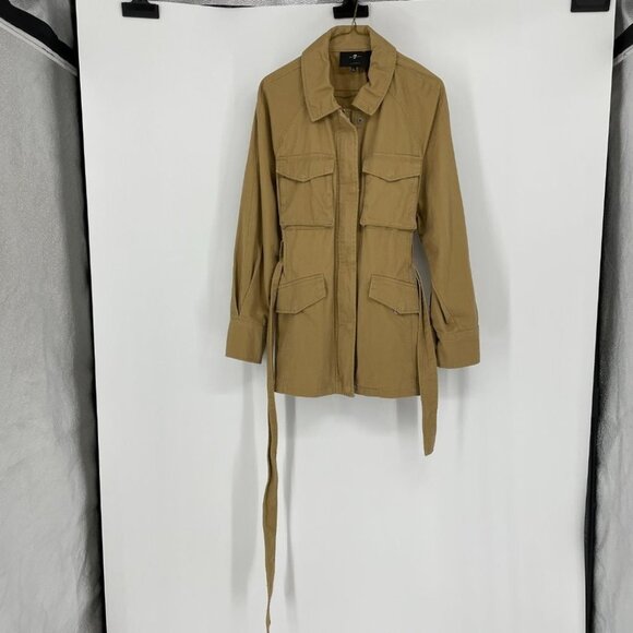 7 for  all Mankind khaki utility jacket waist tie - Picture 4 of 16